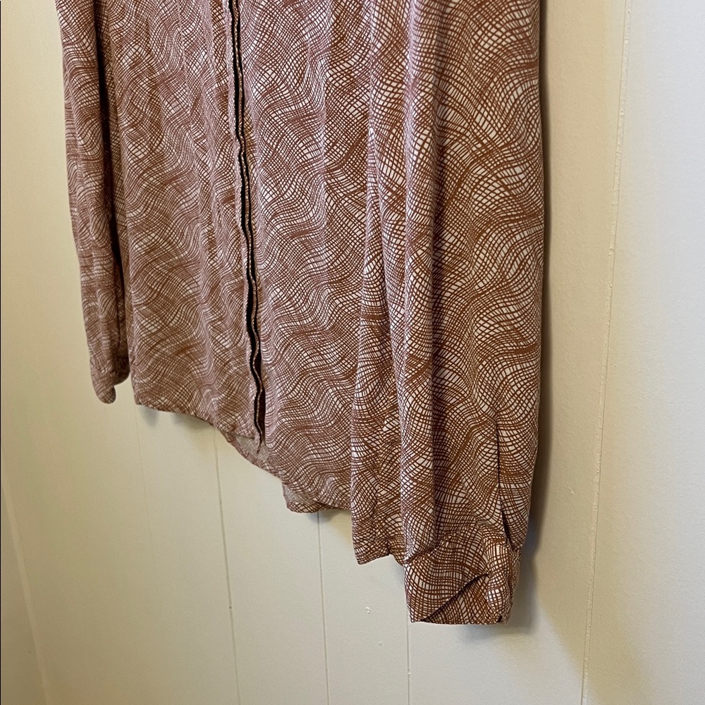 Boden Gwyneth Pink Cream Wavy Stripe Printed Button Up Long Sleeve Blouse Top 8 - Picture 4 of 14